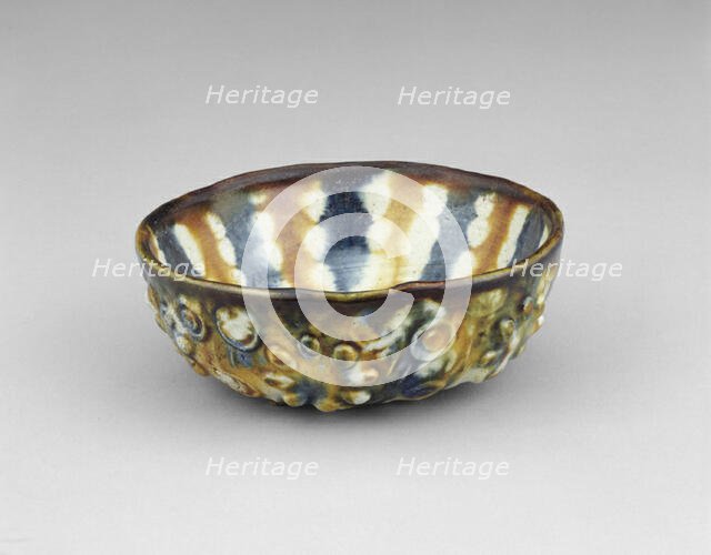 Lobed Bowl with Florets and Streaked Decoration, Tang dynasty (618-906). Creator: Unknown.