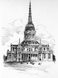 'Sir Christopher Wren's Final Design for St Paul's', 17th century. (1910). Artist: Sir Christopher Wren.