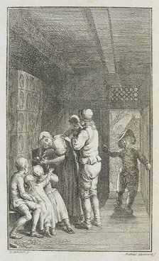 Illustration for Paul Erdmans Fest Wandsbecher 'Messenger from M. Claudius', 1783. Creator: Daniel Nikolaus Chodowiecki.