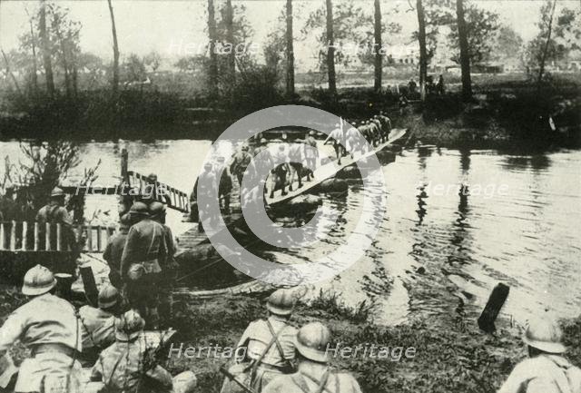 'French Troops Crossing a River', (1919). Creator: Unknown.