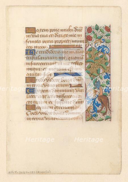 Manuscript from a psalter or book of hours, c.1450-c.1499. Creator: Anon.