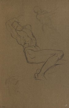 Three studies of a male nude, c1840-1900. Creator: George Frederick Watts.