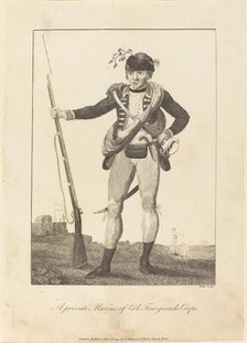A private Marine of Col. Fourgeoud's Corps, 1793. Creator: William Blake.