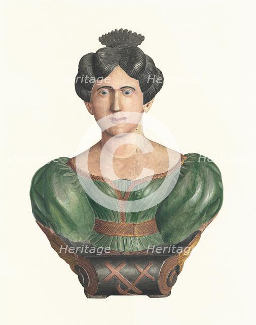 Female Figurehead Bust, c. 1938. Creator: Elizabeth Moutal.