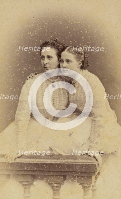 Portrait of Grand Duchess Alexandra Iosifovna (1830-1911) and Grand Duchess Olga Constantinovna of R