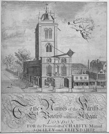 Church of St Botolph, Aldgate, City of London, 1750. Artist: Anon