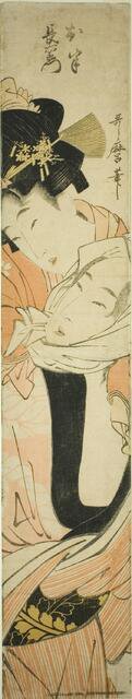 Choemon Carrying Ohan on His Back, Japan, c. 1801. Creator: Kitagawa Utamaro.