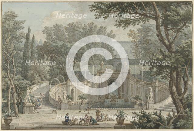 View of the Garden of Villa d'Este in Tivoli, c.1725. Creator: Isaac de Moucheron.