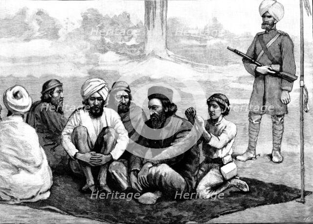 The Chitral Expedition: Sher Afzul Khan and Prisoners taken by the Khan of Dir..., 1895. Creator: P Naumann.