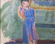 Standing Figure, Blue Dress, 1941. Creator: Niels Larsen Stevns.