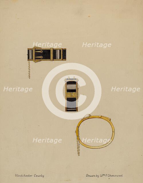 Bracelets, c. 1936. Creator: William P. Shearwood.