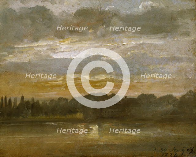 The Elbe in the Evening, 1822. Creator: Johan Christian Dahl.