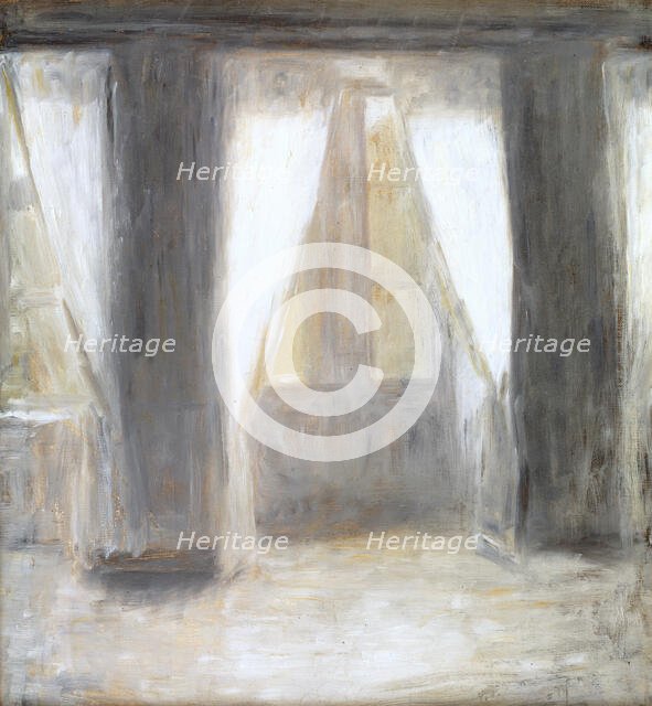 The Dining Room in the Artist's Home in Frederiksberg Allé, Copenhagen, 1887. Creator: Vilhelm Hammershøi.