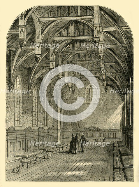 'Interior of the Great Hall, Lambeth Palace, 1800', (c1878). Creator: Unknown.