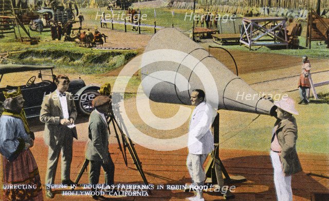 Directing a scene on a film set, Hollywood, Los Angeles, California, USA, 1922. Artist: Unknown