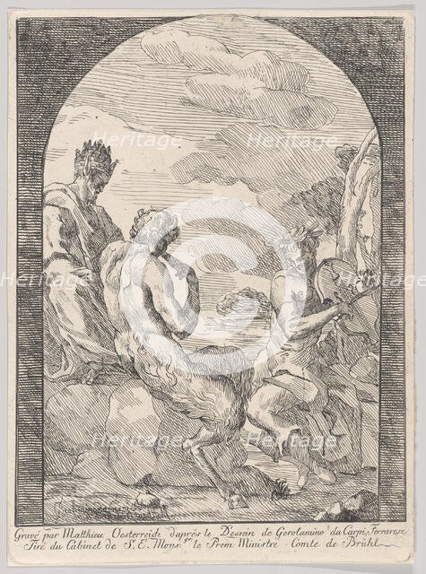 Contest between Apollo and Marsyas, ca. 1754. Creator: Girolamo da Carpi.