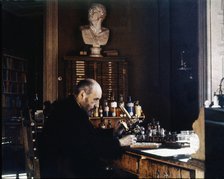 Santiago Ramón y Cajal (1852-1934), Spanish physician and researcher, Nobel Prize in 1906, color …