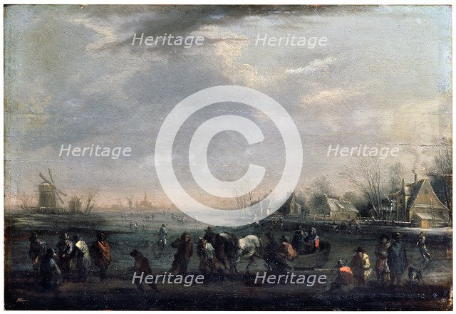 'Winter Landscape with Skaters', late 17th or early 18th century. Artist: Peeter Bout