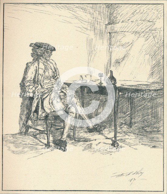 The Letter. Unpublished Pen Drawing, 1890', 1923. Artist: Edwin Austin Abbey.