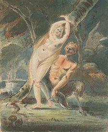 Amymone (?) with a Lecherous Satyr, 1770-80. Creator: William Hamilton.