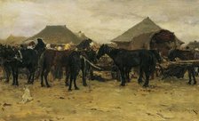 Horse market in Szolnok I, 1870/1880. Creator: August von Pettenkofen.