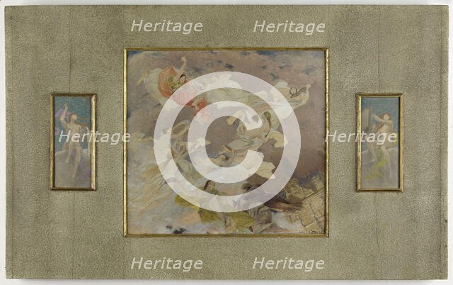 Esquisse pour le salon des Lettres de l'Hôtel de Ville de Paris : L'Inspiration..., c.1891-1896. Creator: Jules-Joseph Lefebvre.