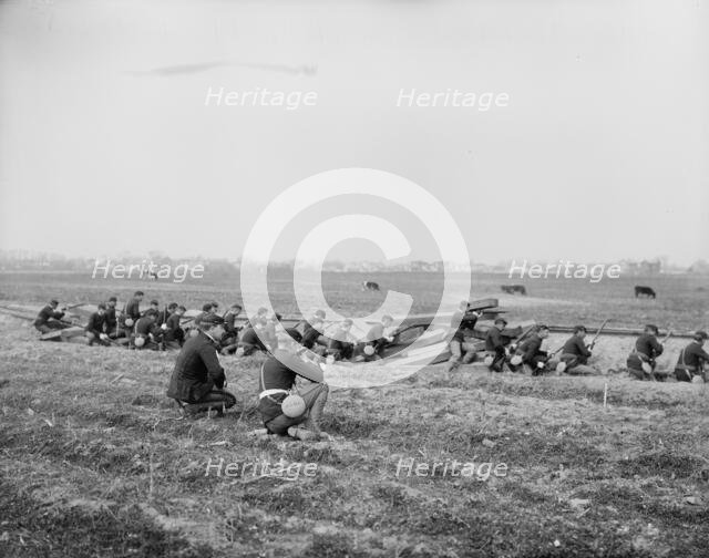 U.S.S. Maine, marine skirmish drill, (1896?). Creator: Unknown.