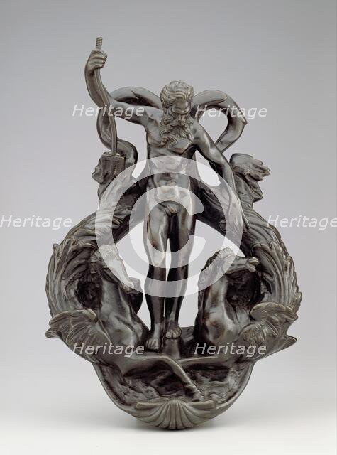 Doorknocker: Neptune and His Sea Horses, (c1580s), 19th century. Creator: Unknown.