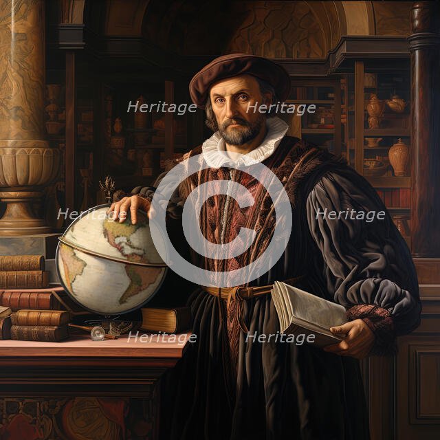 AI IMAGE - Portrait of Christopher Columbus, 1490s, (2023). Creator: Heritage Images.