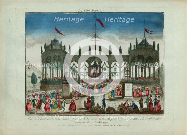 Decoration and Illumination of the Bastille for the Festival of the Federation on 14 July 1790. Creator: Anonymous.