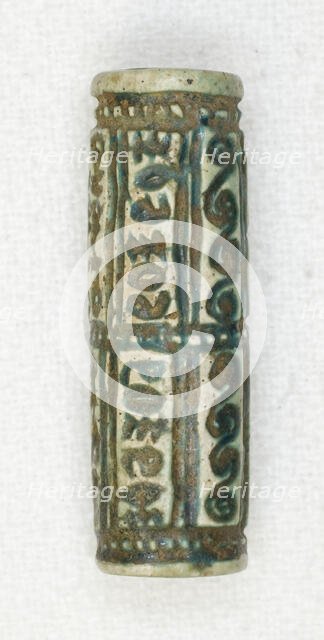 Cylinder with Geometric Designs and Hieroglyphs, Egypt, Second Intermediate Period, Dynasty 15... Creator: Unknown.