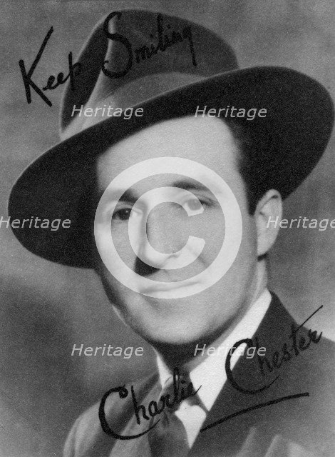 Charlie Chester, British stand-up comedian and TV and radio presenter, 20th century. Artist: Montagu Watson