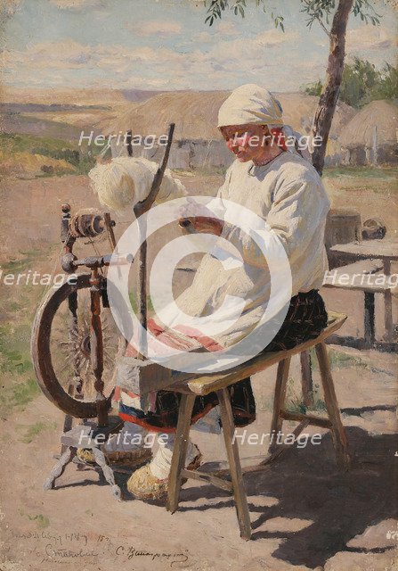 The spinner, 1895. Artist: Vinogradov, Sergei Arsenyevich (1869-1938)