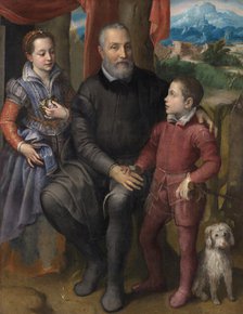 Portrait Group with the Artist’s Father Amilcare Anguissola and her siblings Minerva and..., c1559. Creator: Sofonisba Anguissola.