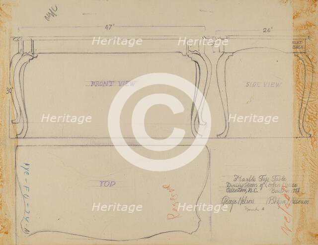 Marble Top Table, 1935/1942. Creator: George Nelson.