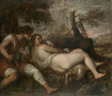 Nymph and Shepherd, 1570-1575. Artist: Titian (1488-1576)