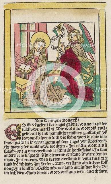 Gaistliche usslegong des lebes Jhesu Cristi, c. 1482. Creators: Ludwig Schongauer, Ludolph of Saxony.