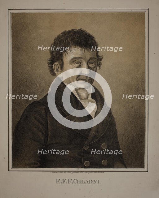 Portrait of the physicist Ernst Florens Friedrich Chladni (1756-1827). Creator: Montmorillon, Ludwig Albert von (1794-1854).