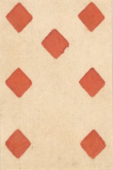 Seven of Diamonds, from a Set of Piquet Cards, late 18th-19th century. Creator: Claude Fayolle.