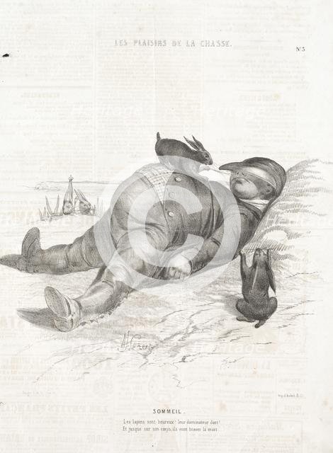 Les Plaisirs de la chasse: Sommeil, 1842. Creator: Alade Joseph Lorentz (French, 1813-after 1858).