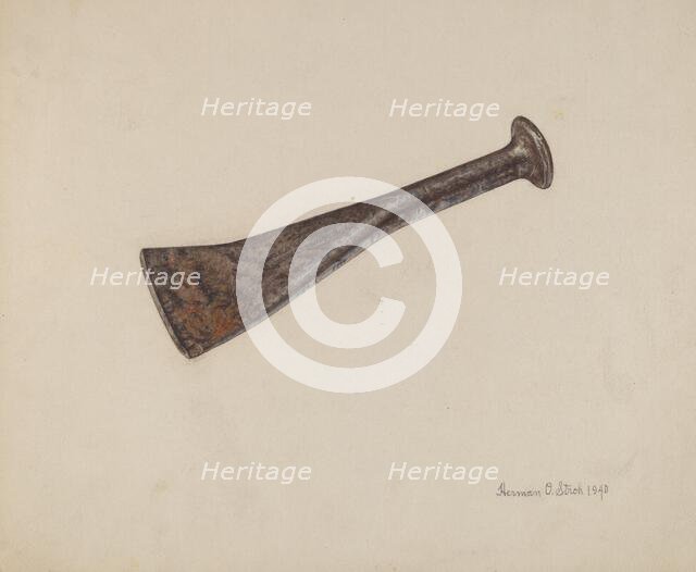 Calking Chisel Used in Milwaukee Ship Yard, 1940. Creator: Herman O. Stroh.