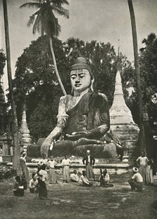'Large Figure of Buddha on Shwe Dagon Platform, Rangoon', 1900. Creator: Unknown.