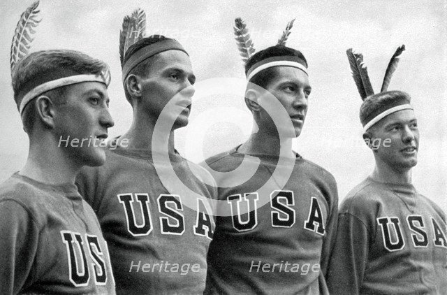 Part of the American gold medal-winning rowing eight, Berlin Olympics, 1936. Artist: Unknown