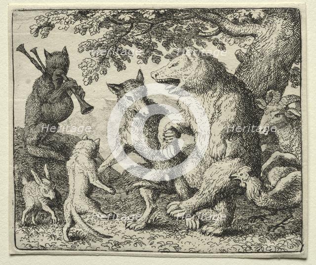 Reynard the Fox: The Wolf and the Bear Celebrate Their Freedom. Creator: Allart van Everdingen (Dutch, 1621-1675).