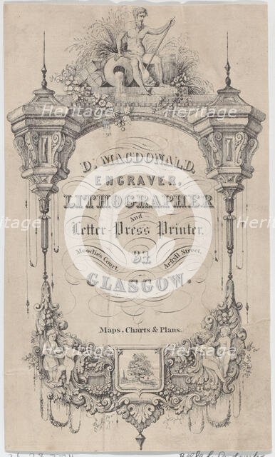 Trade Card for D. MacDonald, Engraver, Lithographer & Letter Press..., late 18th-early 19th century. Creator: Anon.