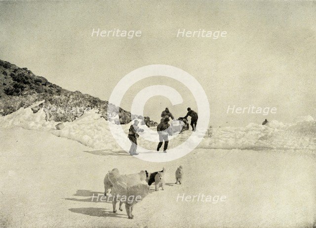 'Start of Western Party from Cape Royds', c1908, (1909).  Artist: Unknown.