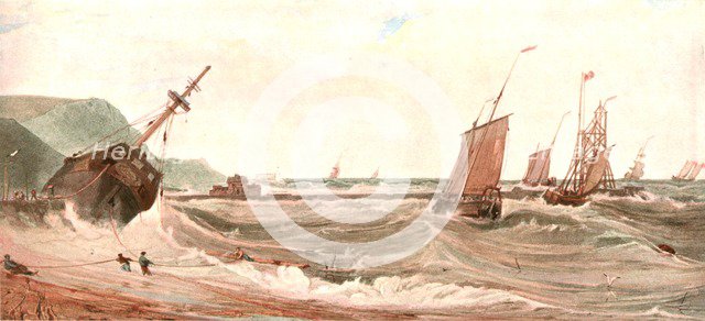 'The Entrance to Boulogne Harbour', (c1900).  Creator: Unknown.