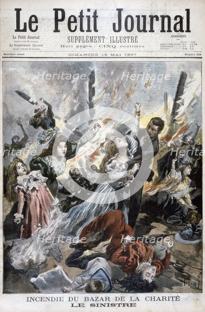 Fire at the Bazar de la Charite, Paris, 4th May 1897. Creator: F Meaulle.