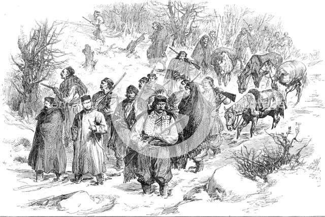 The War in the Herzegovina: the Correspondents of the "Rousski Mir" and the..., 1876. Creator: Unknown.