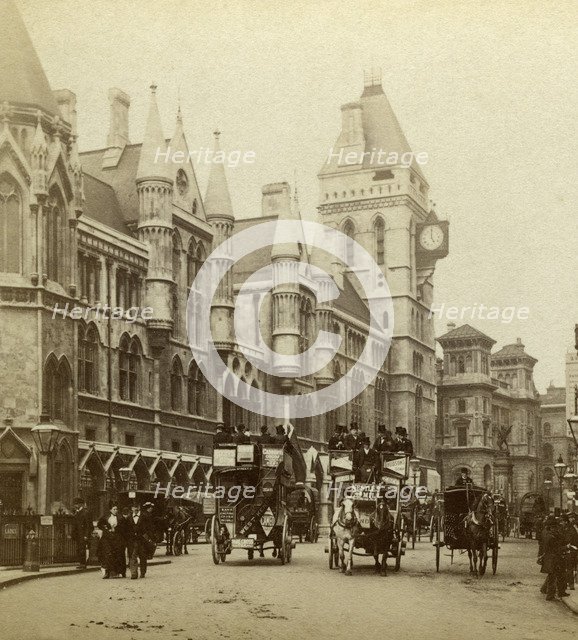 Law Courts, Strand, London, late 19th century.Artist: London Stereoscopic & Photographic Co
